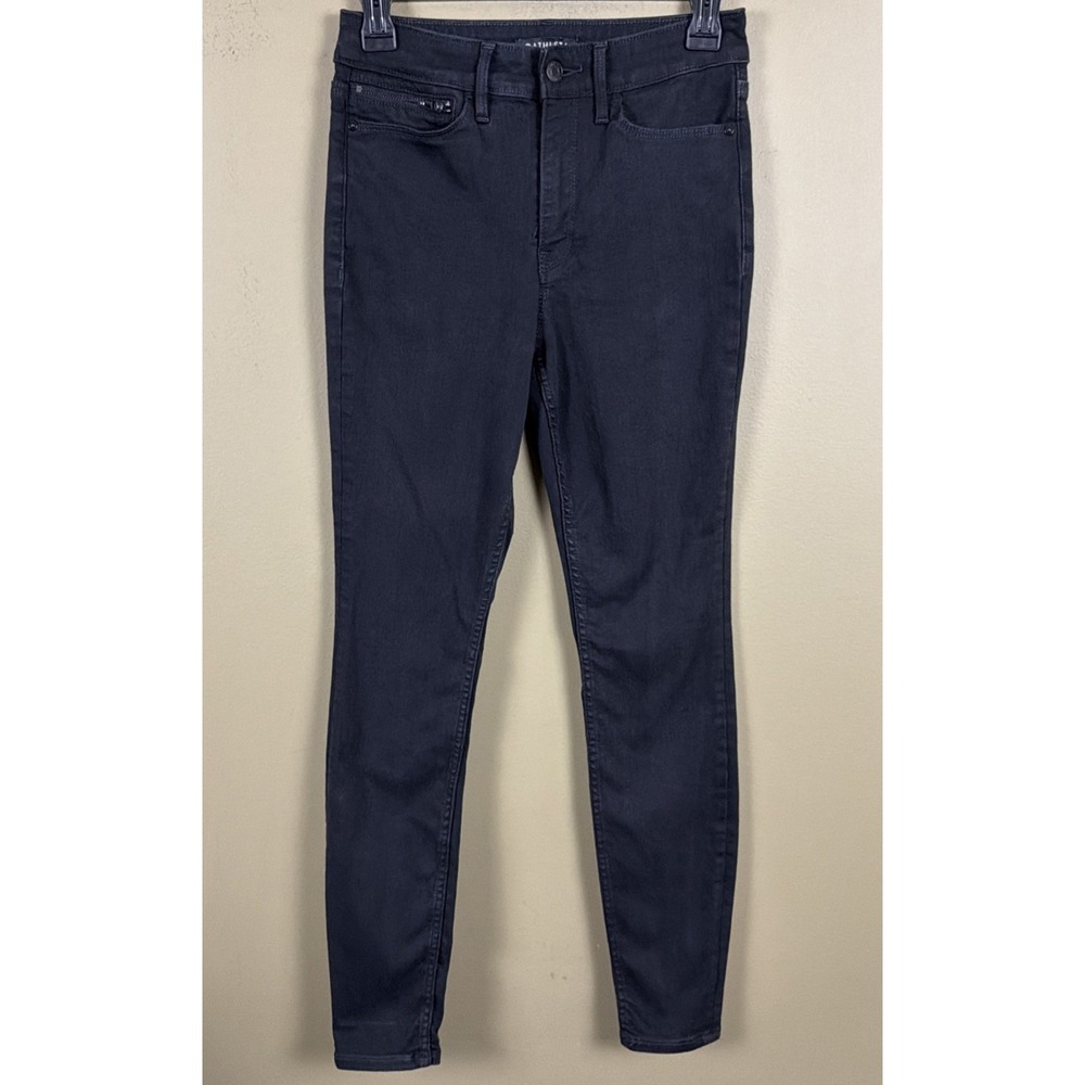 Athleta Sculptek Ultra Skinny Jean Deep Black Dark Wash Denim Womens Size 2